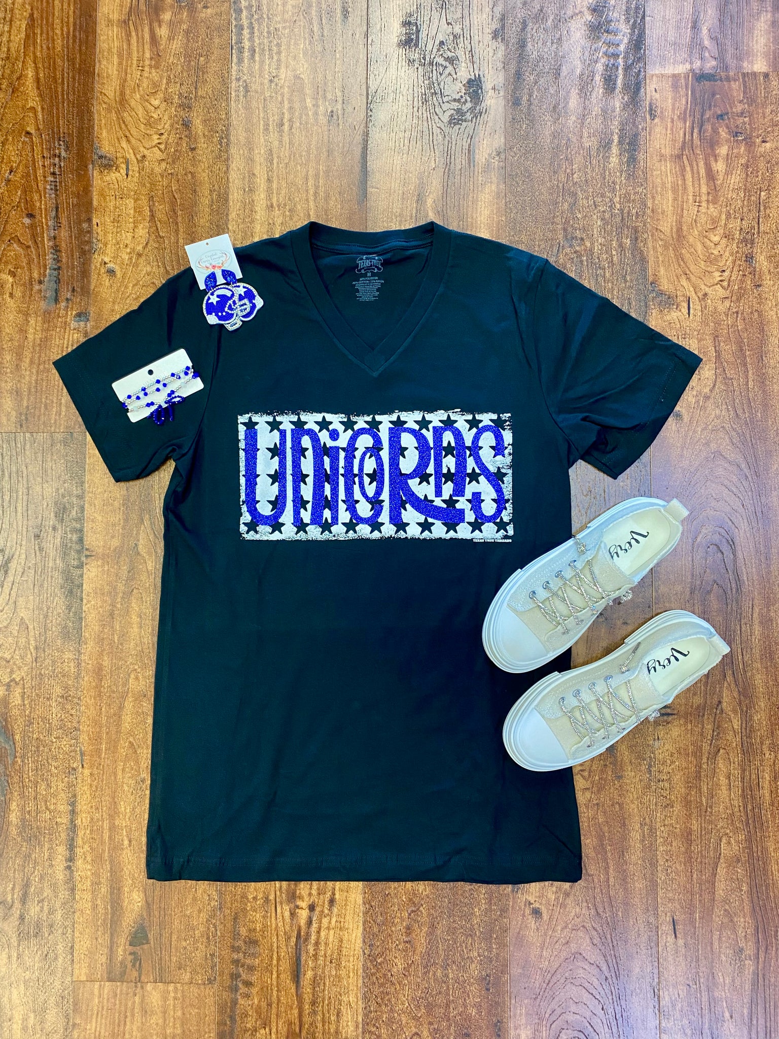 Texas True Unicorns Sparkle With Stars Tee