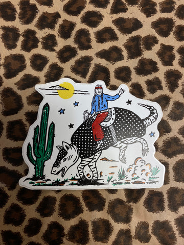 Armadillo Cowboy Sticker