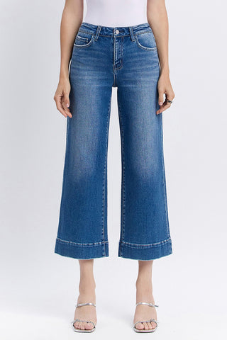 Flying Monkey High Rise Crop Wide Trouser Jeans