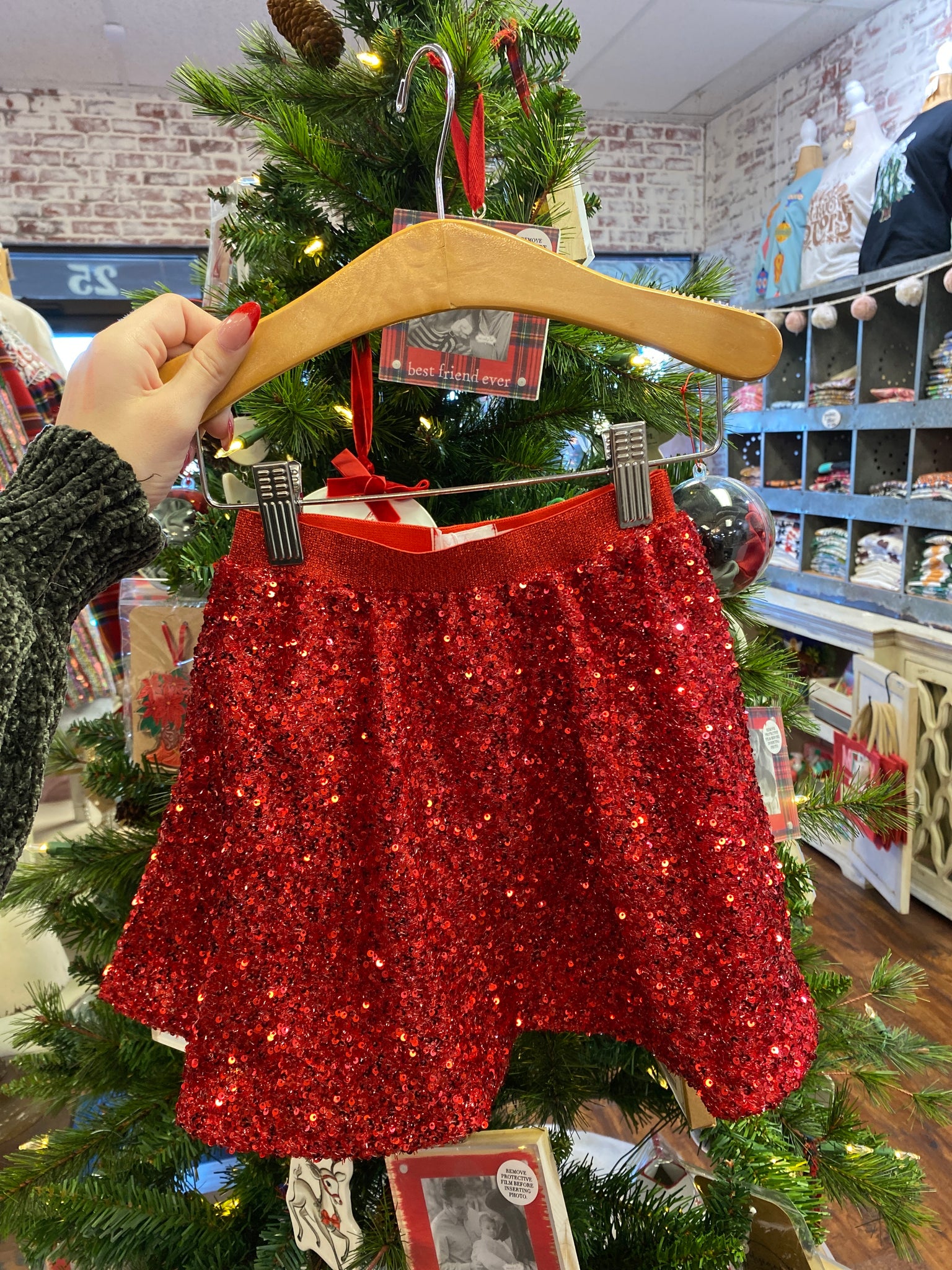 Girl’s Red Sequin Skort