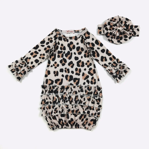 Cheetah Baby Gown