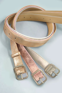 Metallic Square Buckle Belt