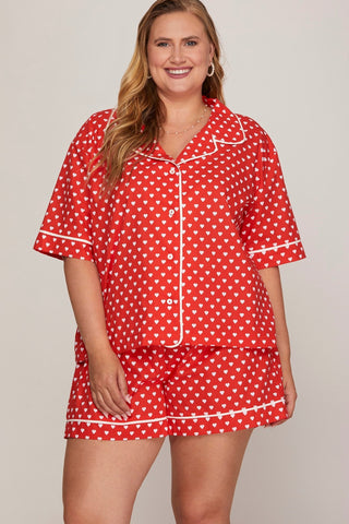 Curvy Heart PJ Set