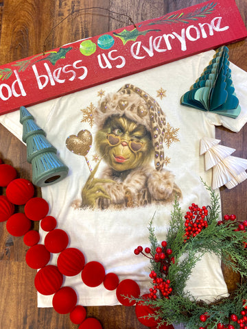 Grinch Glasses Tee- with SPARKLES!