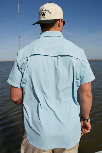Burlebo Performance Fishing Shirt-Dusty Blue
