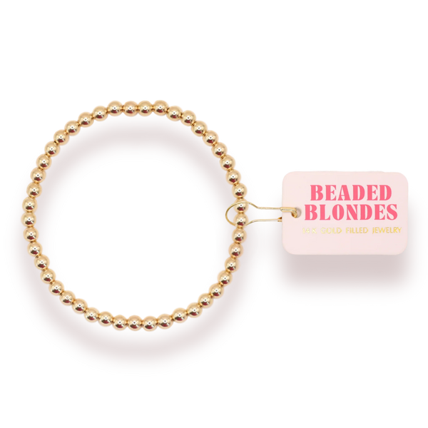 Beaded Blondes 4MM Gold Beaded Bracelet