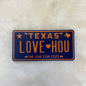 Houston License Plate Sticket