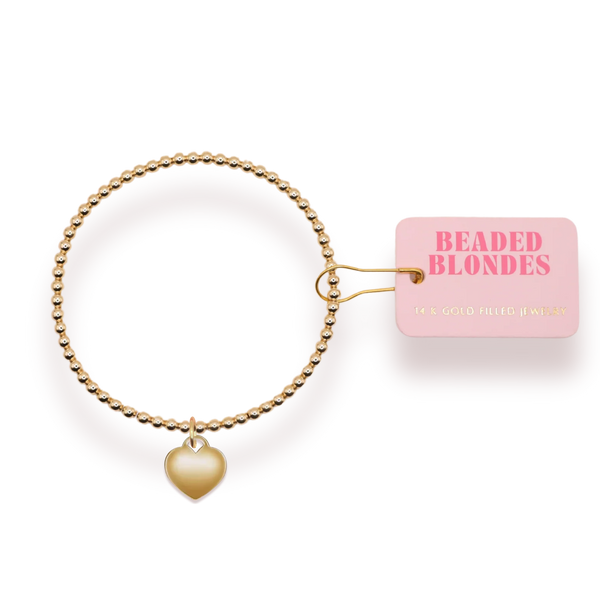 Beaded Blondes Heart Locket Charm Bracelet