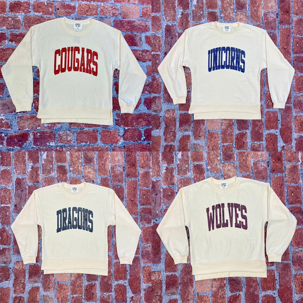 School Spirit Ribbed Sweatshirt