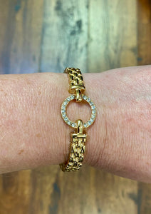 Linked Bracelet with Pavé Circle