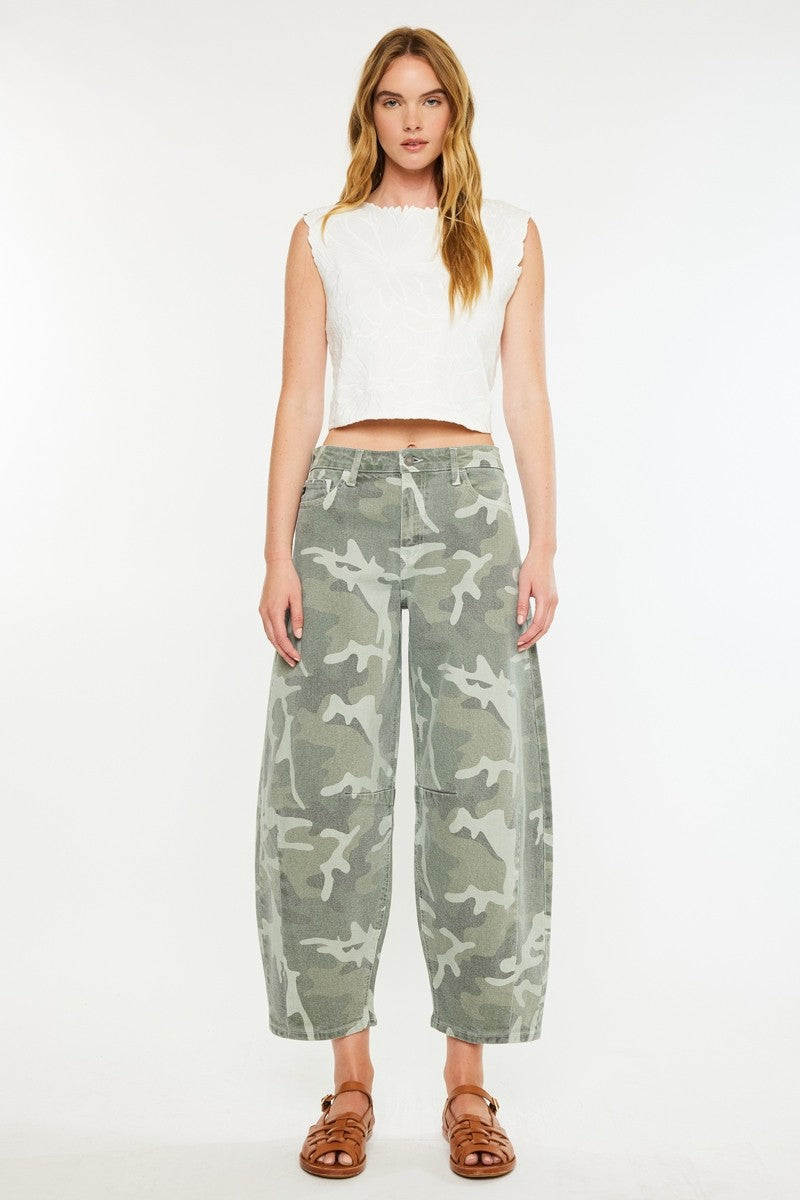 Kancan Camo Barrel Jeans