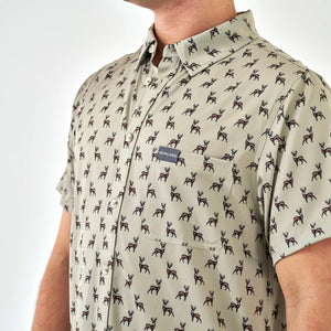 Burlebo Performance Button Up Whitetail Green