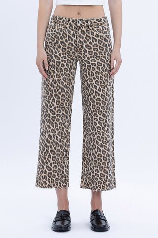 Vervet-Olivia Leopard Crop Wide Leg