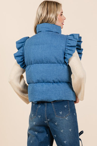 Denim Puffer Vest