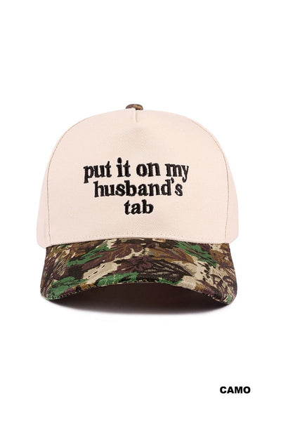 “ Put it on my husband’s tab” Two Tone Cap