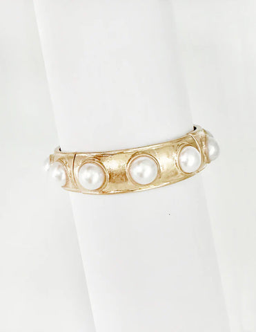Gold Bracelet with Pearl Accents