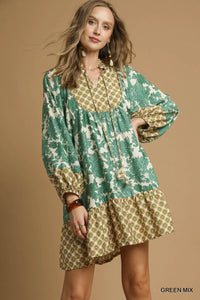 Geometric Print Boho Dress