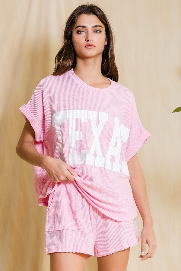 Texas Graphic Textured Top