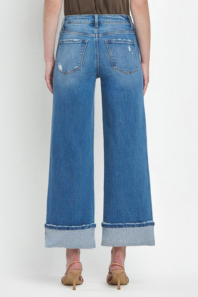 Flying Monkey High Rise Cuffed Wide Jeans