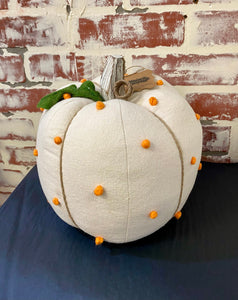 Mudpie Cream Dotted Stuffed Pumpkin