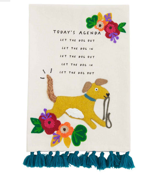 Mudpie Dog Themed Embroidered Towel