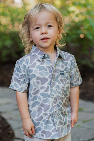 Youth Burlebo Classic Dear Camo  Performance Button Up