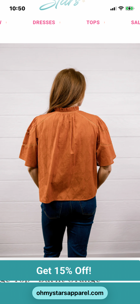 Oh My Stars Paige Top- Burnt Orange