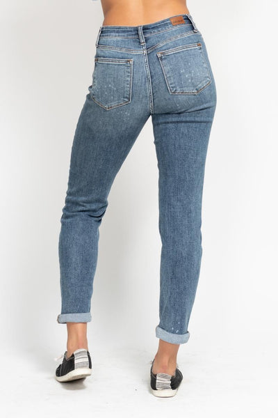 Judy Blue High Rise Bleach Splash Boyfriend Jeans