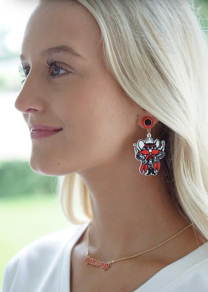 Texas Tech Red Raider Mascot Earrings