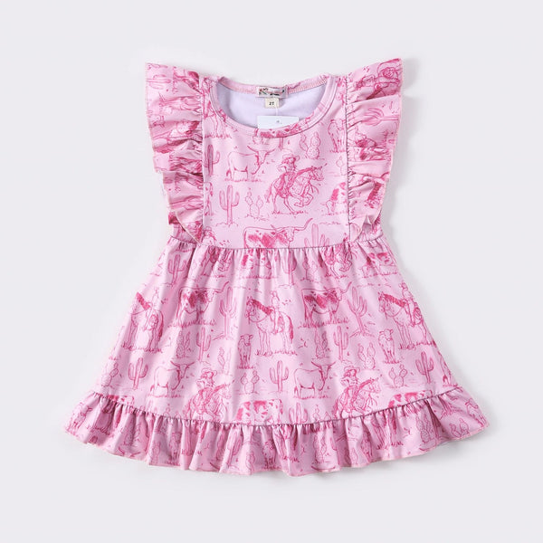 Pink Western Girls Dress
