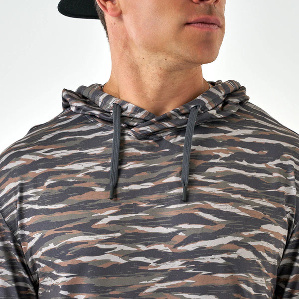 Burlebo Performance Hoodie- Tiger Stripe Camo- Wetland