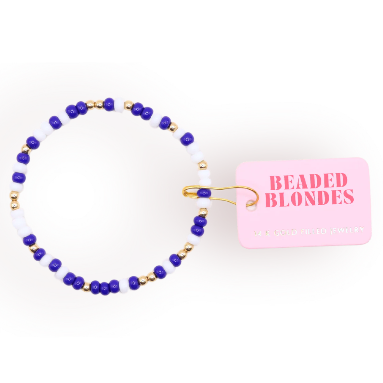 Beaded Blondes Cobalt Blue & White Sprinkle Bracelet