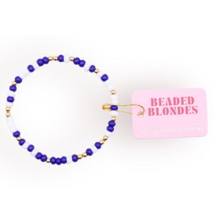 Beaded Blondes Cobalt Blue & White Sprinkle Bracelet