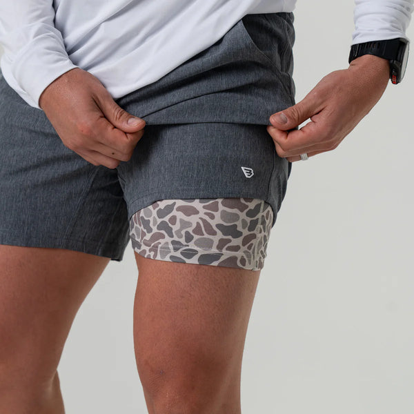 Burlebo Athletic Shorts - Grizzly Grey- Deer Camo