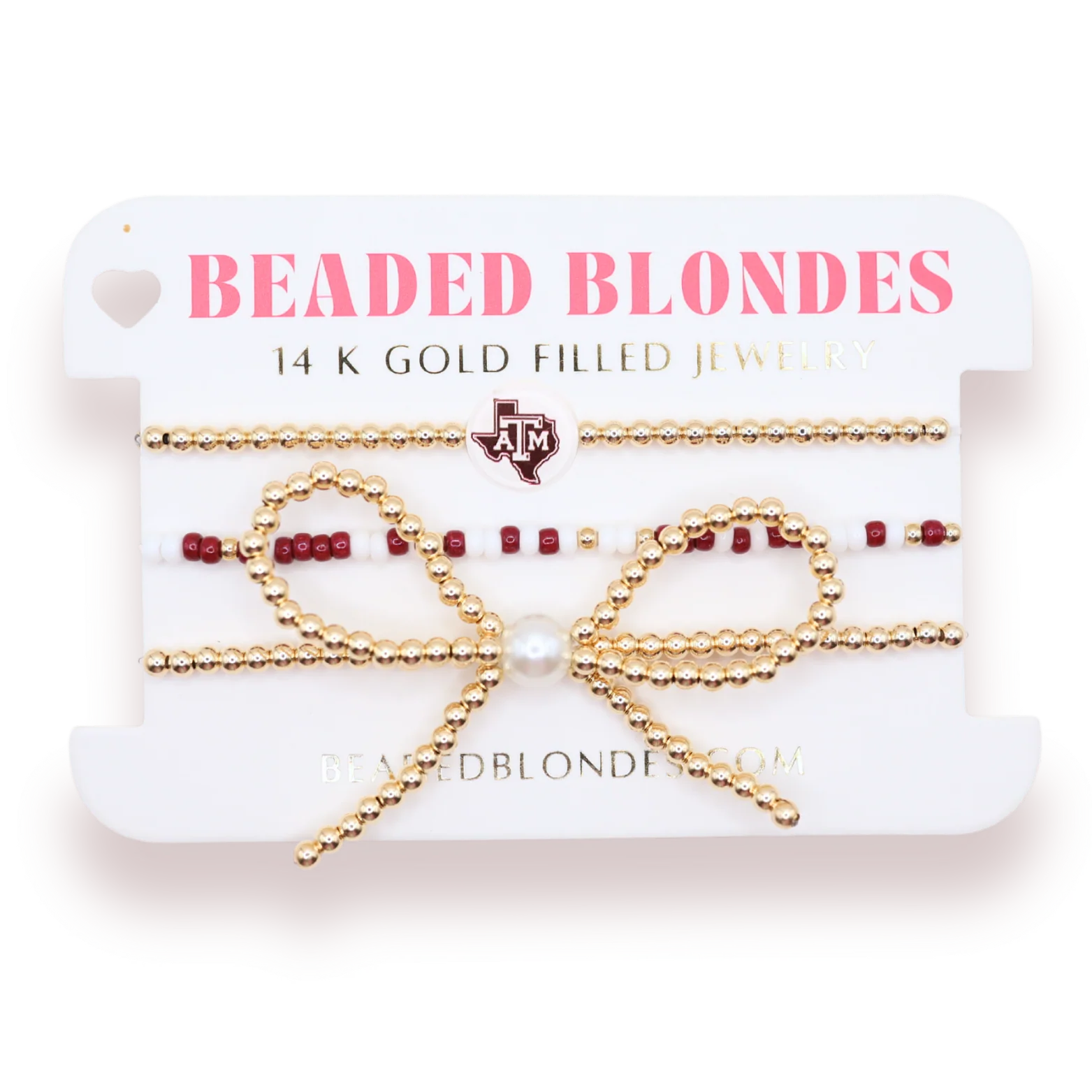 Beaded Blondes TAMU Aggies Logo Bow Stack  of 3