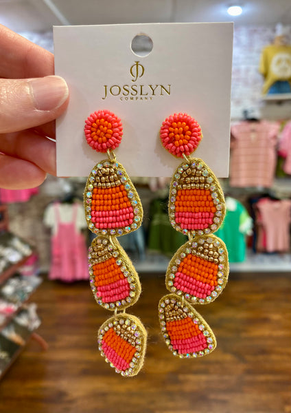 3 Tier Candy Corn Earrings