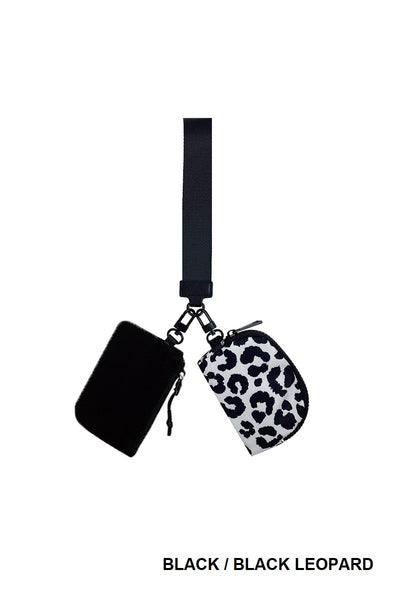 Dual Pouch Wristlet Keychain