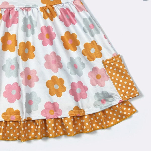 Mustard Daisy Girls Dress