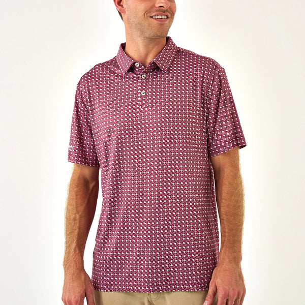 Burlebo Performance Polo TX Maroon & Grey