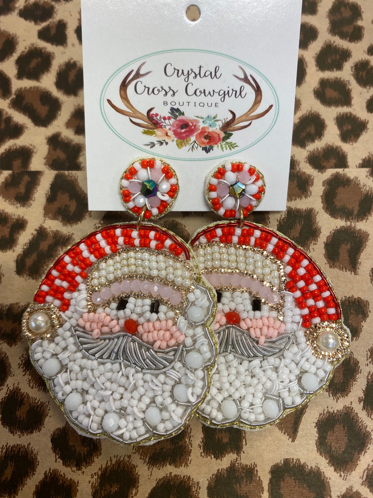 Sequins Santa Earrings