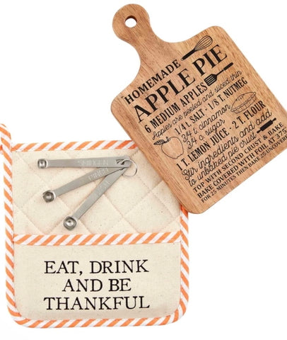 Mudpie Pie Board And Pot Holder Set