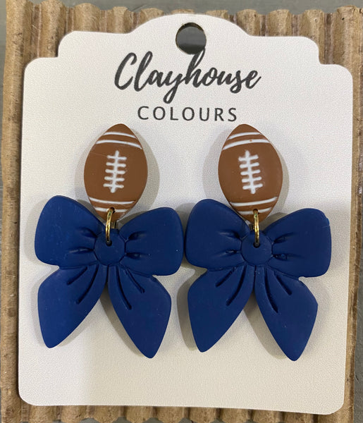 Football & Bow Earrings