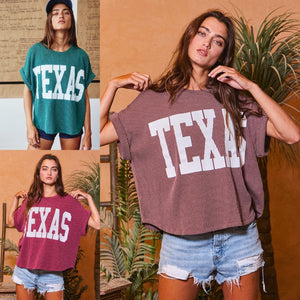 Texas Graphic Textured Top