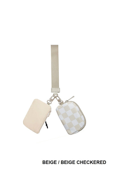 Dual Pouch Wristlet Keychain