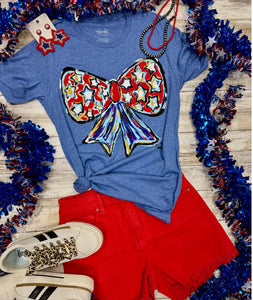 Texas True Threads Callie Ann Patriotic Bow Tee