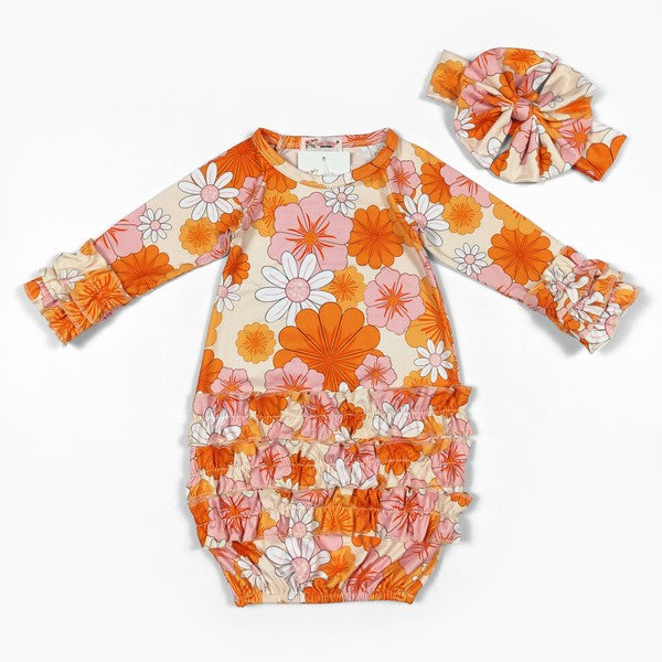 Orange Sherbet Baby Gown