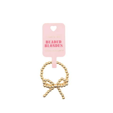 Beaded Blondes Gold Bow Ring