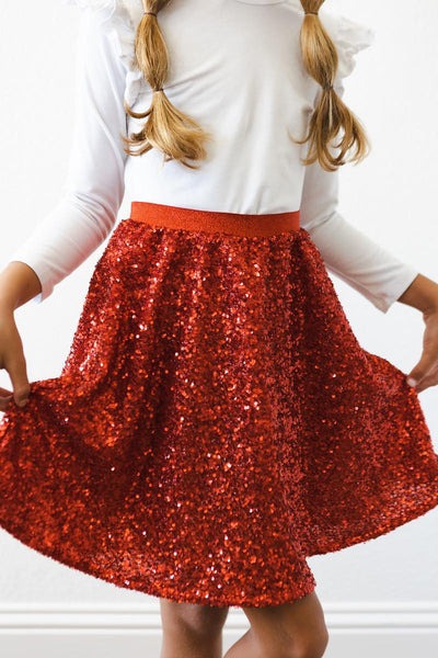 Girl’s Red Sequin Skort