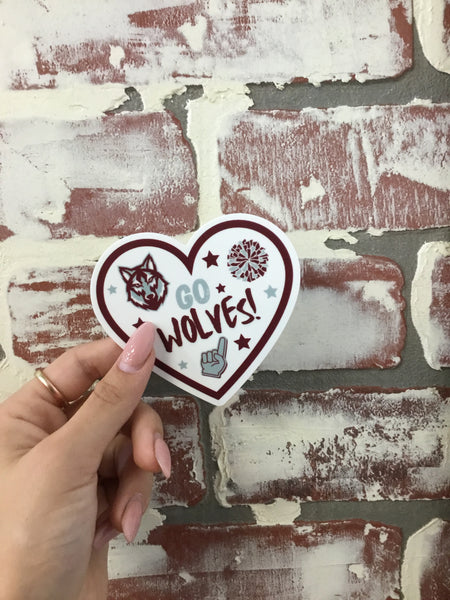 Heart School Spirit Stickers