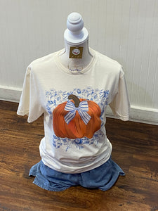 Blue Floral Pumpkin Tee